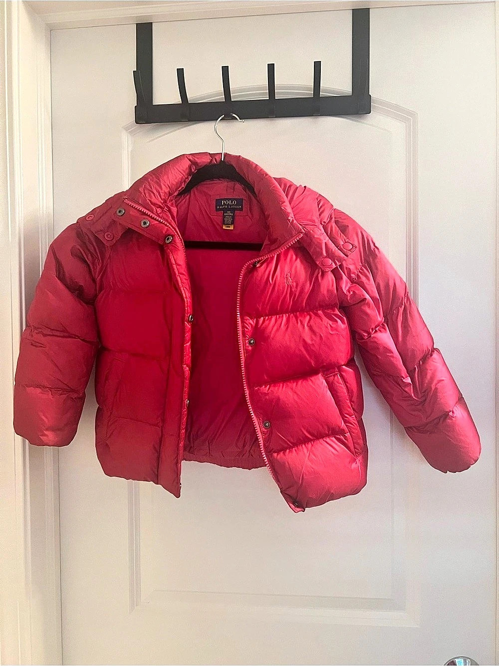 Polo Ralph Lauren Girls 6X Pink Hooded Down Puffer Jacket